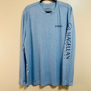 Magellan Adventure Gear Men's Long Sleeve Tee Size XL Magwick Light Blue Marled
